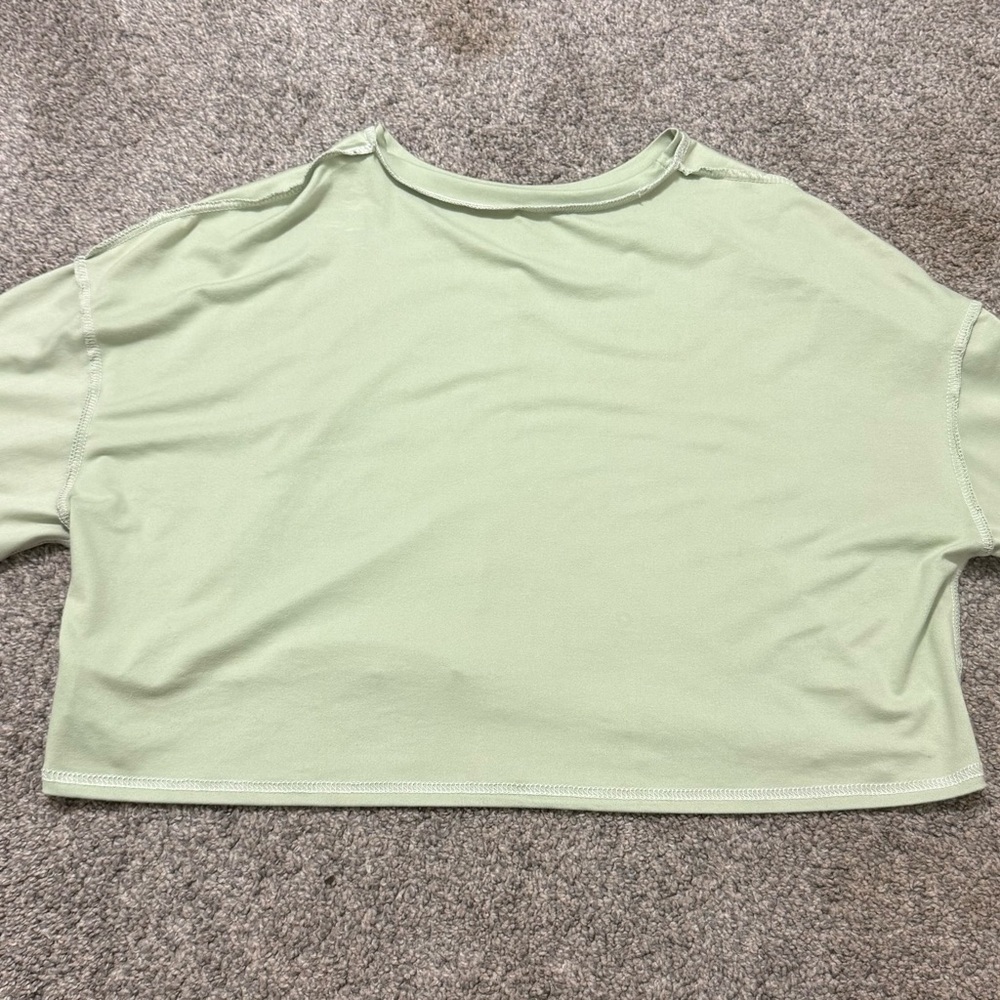SHEIN Green Boxy Crop T-Shirt Short Sleeve